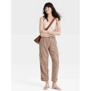 A New Day NWT Women's Straight Ankle High-Rise Pants Beige Size 16R